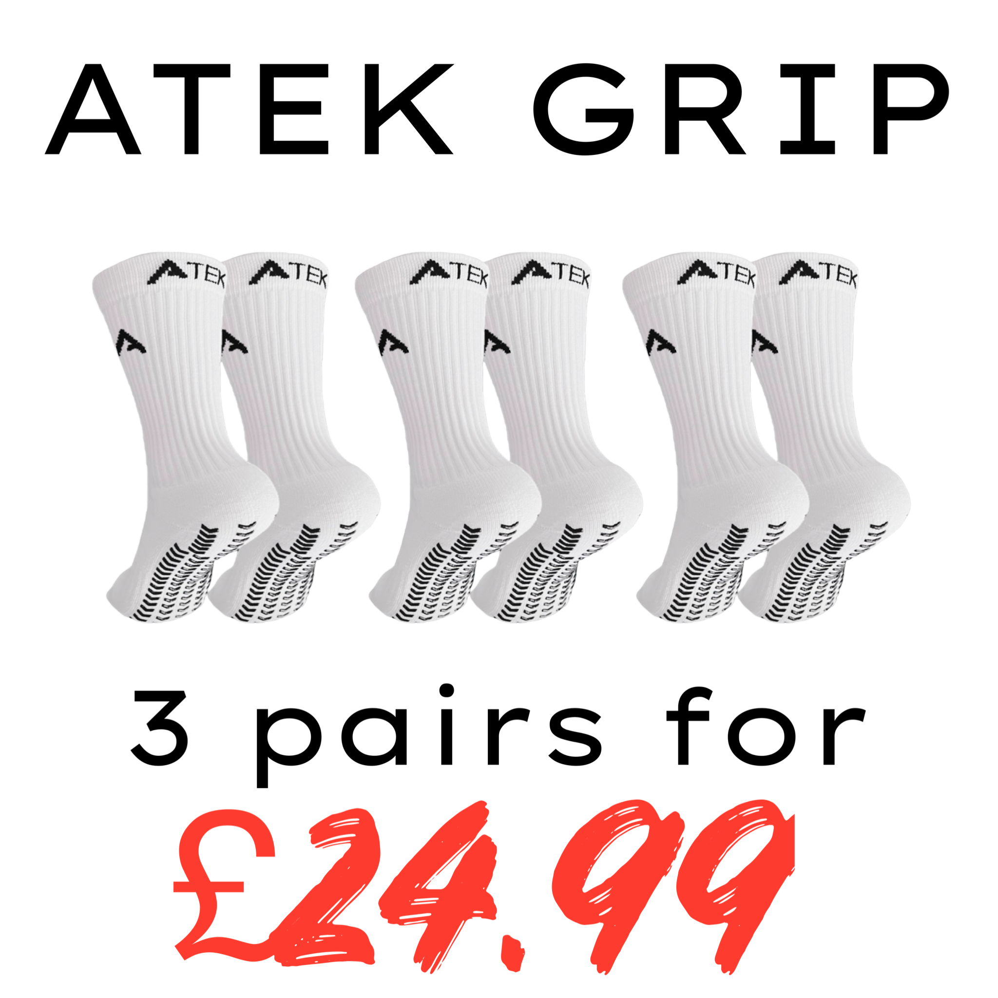 ATEK 3.0 GAME Grip - White - Adult - 3 Pairs for £24.99 – Atek Club ATEK 3.0 GAME Grip - White - Adult - 3 Pairs for £24.99 – Atek Club