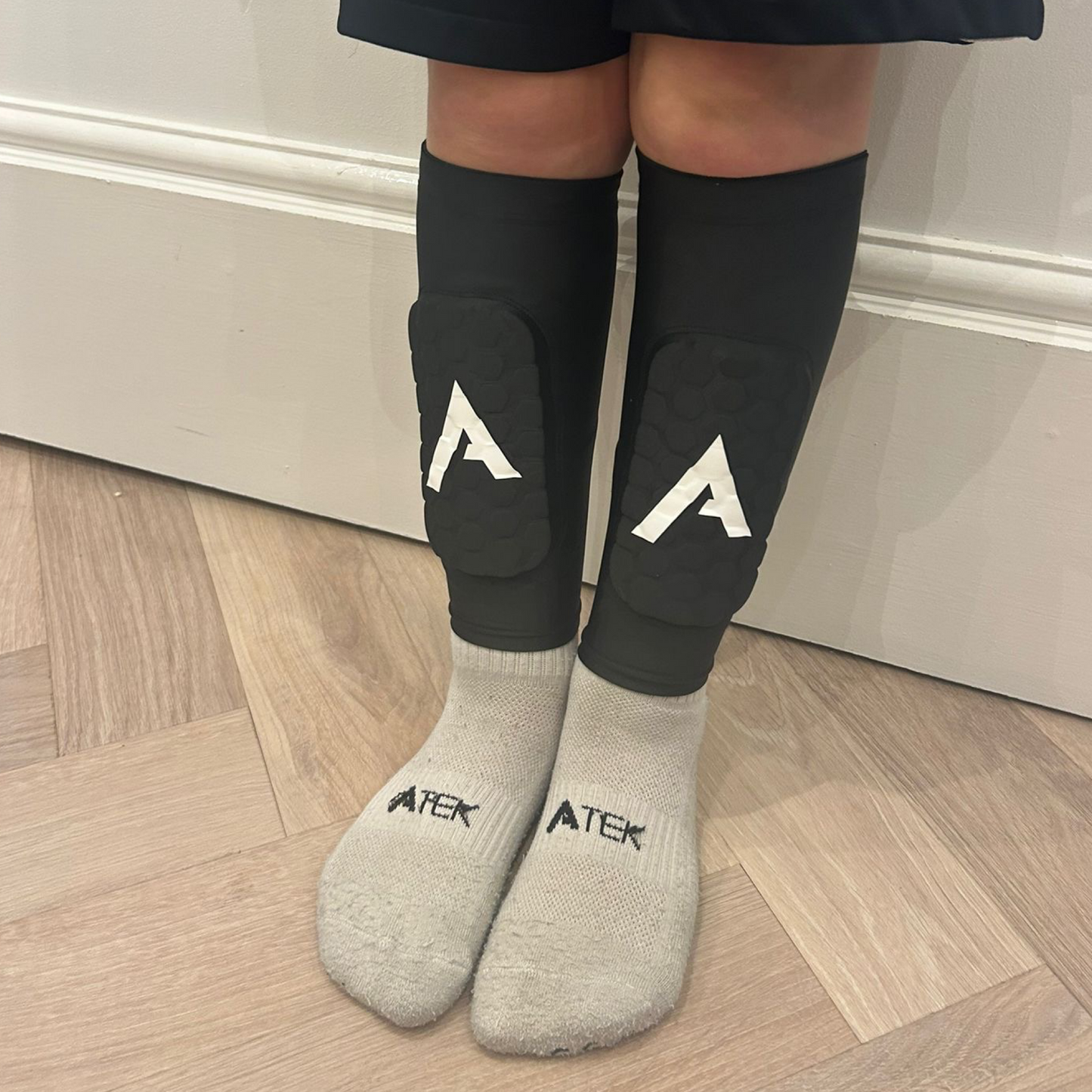 ATEK BUILT-IN SHIN PAD SLEEVES -  AGE 5-8 (EXTRA SMALL)