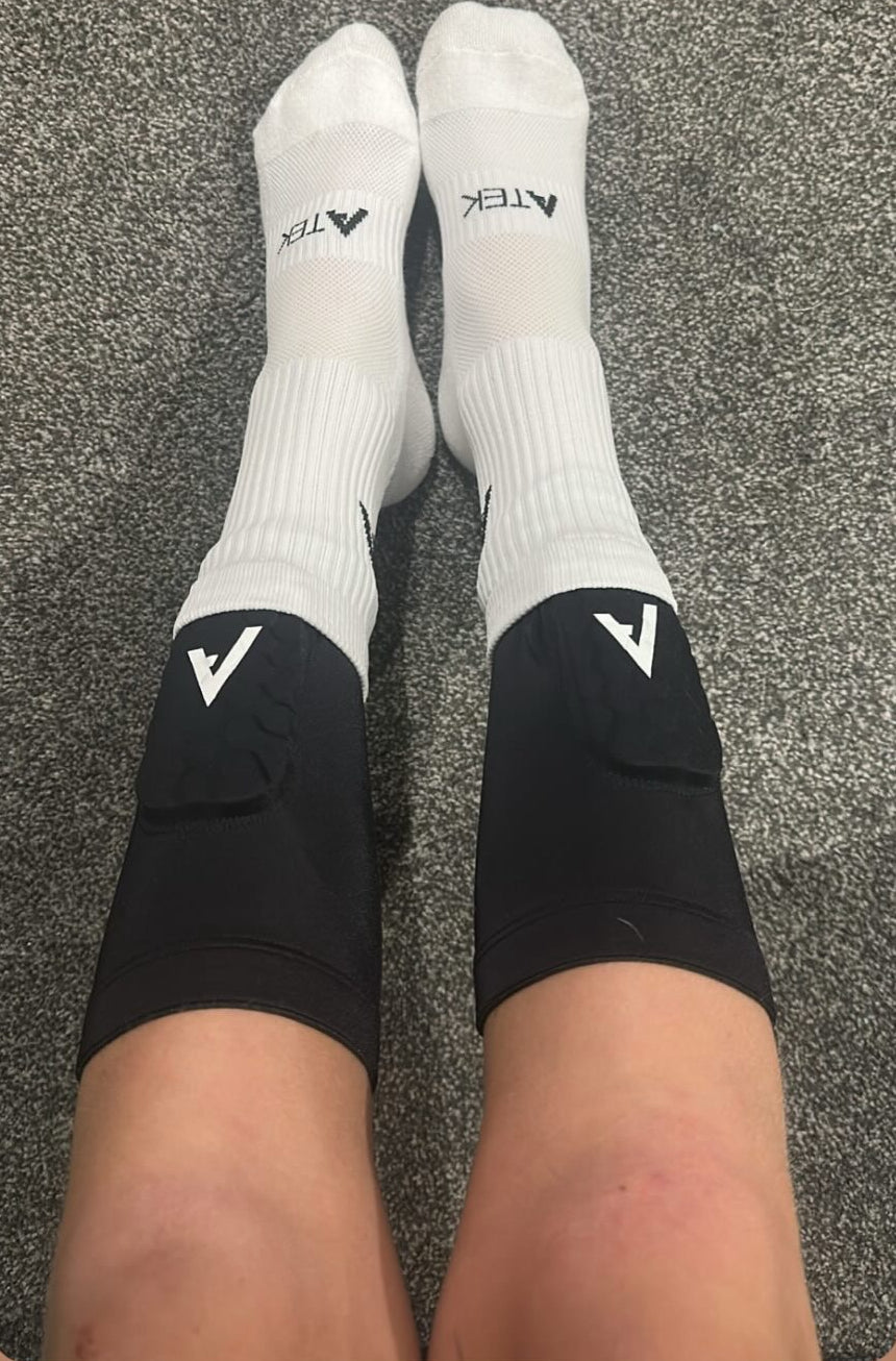 ATEK BUILT-IN SHIN PAD SLEEVES - TWO SIZES (SMALL PAD SIZE)