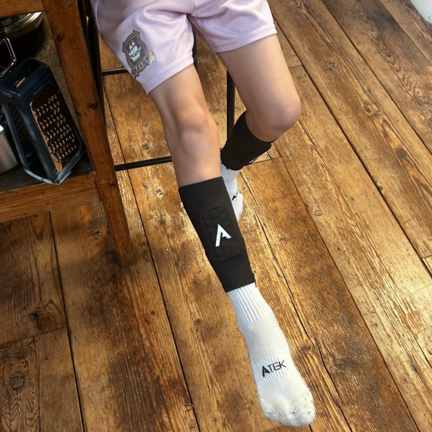 ATEK BUILT-IN SHIN PAD SLEEVES - TWO SIZES (SMALL PAD SIZE)